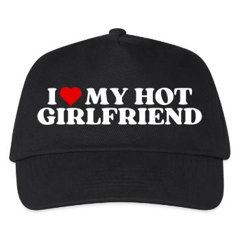 I love my hot girlfriend! süßer couple Spruch cool - Kinder Basecap - Schwarz - Vorne