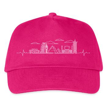 Heartbeat skyline landmarks - Kids’ Baseball Cap - fuchsia - Front
