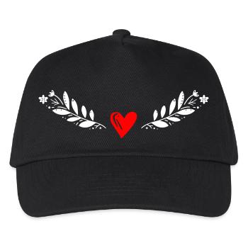 Ranke mit Herz - Kinder Basecap - Schwarz - Vorne