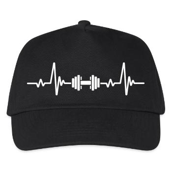 Weightlifting Heartbeat - Kids’ Baseball Cap - black - Front