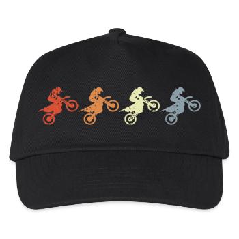 Motocross Motorräder Vintage - Kinder Basecap - Schwarz - Vorne