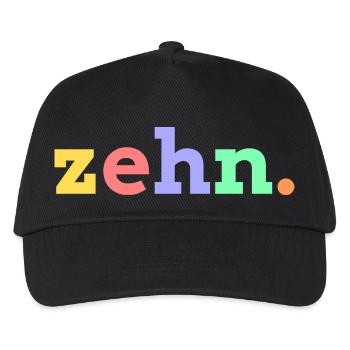 Zehn 10. Geburtstag - Kinder Basecap - Schwarz - Vorne