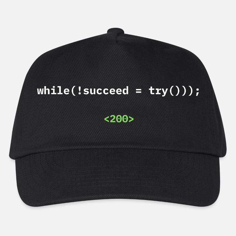 while(!succeed = try())); – Entwickler Shirt - Kinder Basecap - Schwarz