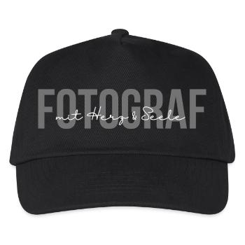 Fotograf mit Herz & Seele - Kinder Basecap - Schwarz - Vorne