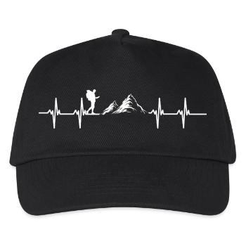 Hiking Heartbeat Mountain Trail Outdoor Pulse - Kinder Basecap - Schwarz - Vorne