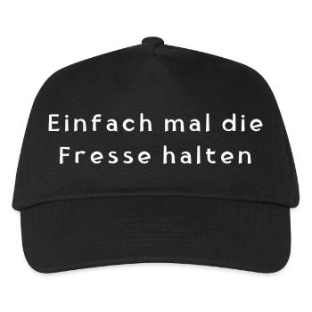 Einfach mal die Fresse halten - Kinder Basecap - Schwarz - Vorne
