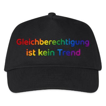 Gleichberechtigung ist kein Trend Regenbogen - Kinder Basecap - Schwarz - Vorne