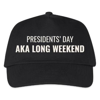 Presidents' Day, auch bekannt als Langes Wochenende, - Kinder Basecap - Schwarz - Vorne