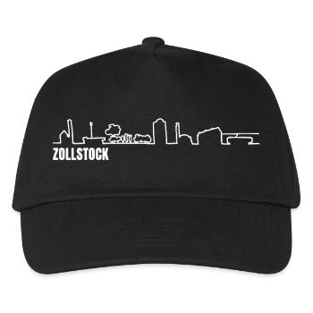 Zollstock_skyline_weiss_einfach - Kids’ Baseball Cap - black - Front