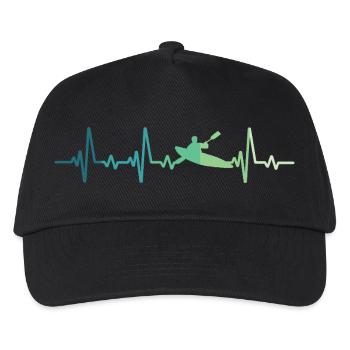Kanu-Kajak-Heartbeat-Kanu - Kinder Basecap - Schwarz - Vorne