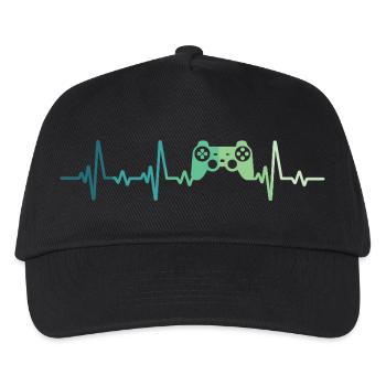 Konsolen-Controller-Herzschlag Gamer - Kinder Basecap - Schwarz - Vorne