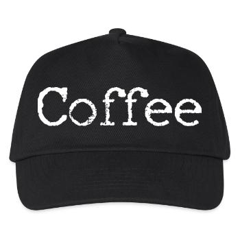 Coffee Scribble White on Black - Kids’ Baseball Cap - black - Front