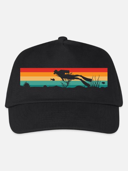 Diving Diver Diving - Kids’ Baseball Cap - black