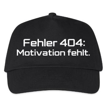 Fehler 404 Motivation fehlt Spruch Gamer Kollegen - Kinder Basecap - Schwarz - Vorne