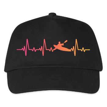 Canoeist Kayak Sunset Heartbeat Canoe - Kinder Basecap - Schwarz - Vorne