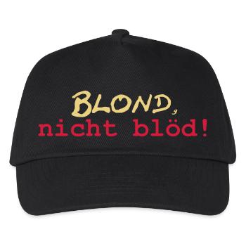 Blond nicht blöd - Kinder Basecap - Schwarz - Vorne