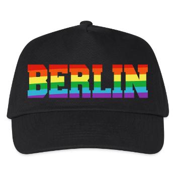 Berlin Regenbogenfahne - Kinder Basecap - Schwarz - Vorne