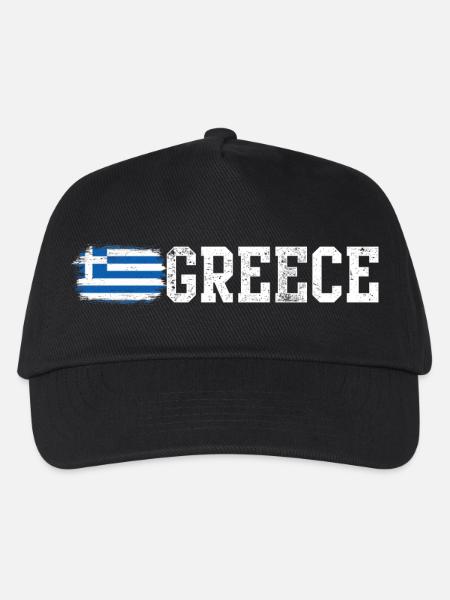 Typografie der griechischen Flaggen-Pinselkunst - Kinder Basecap - Schwarz