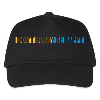 Ne vous dépêchez pas d’être heureux - Casquette de baseball Enfant - noir - Devant
