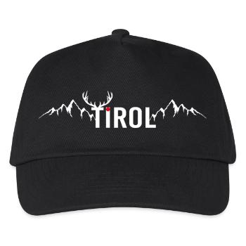 Tirol Berge Herzschlag - Kinder Basecap - Schwarz - Vorne