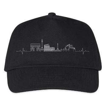 Herzschlag Skyline Rom - Kinder Basecap - Schwarz - Vorne