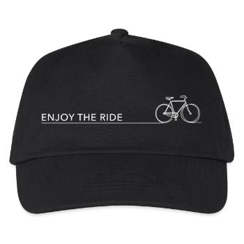 enjoy the ride fahrrad spruch radfahren radlos - Kinder Basecap - Schwarz - Vorne