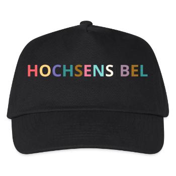 Hochsensibel - bunte Pastell Buchstaben - Kinder Basecap - Schwarz - Vorne