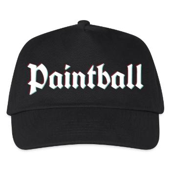 Rustic paintball logo with 3d distortion effect - Kids’ Baseball Cap - black - Front