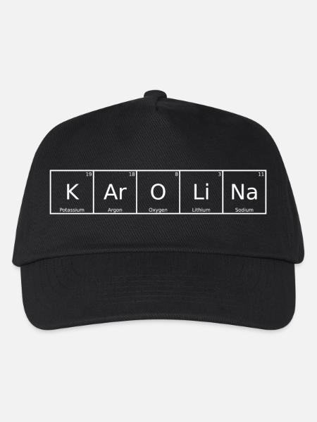 Karolina Name Vorname Chemie Periodensystem - Kinder Basecap - Schwarz