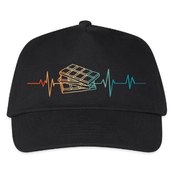 Battement de coeur rétro tablette de chocolat - Casquette de baseball Enfant - noir - Devant