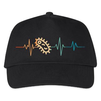 Retro Heartbeat Bakterien - Kinder Basecap - Schwarz - Vorne