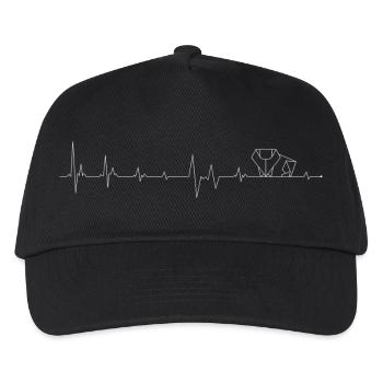 Heartbeat Lab Coat Outline - Kids’ Baseball Cap - black - Front