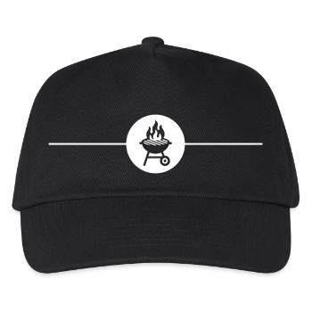 Grill Symbol Grillen - Kinder Basecap - Schwarz - Vorne