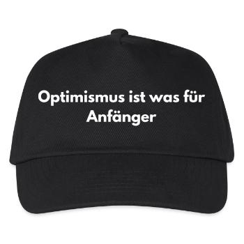 Optimismus? Anfänger – Sarkastisch - Kinder Basecap - Schwarz - Vorne