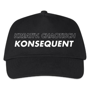 Kreativ Chaotisch Konsequent - Kinder Basecap - Schwarz - Vorne