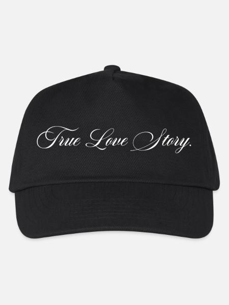 True Love Story Schriftzug - Kinder Basecap - Schwarz
