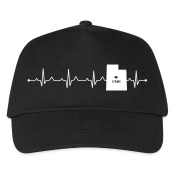 Minimalist Utah Heart Souvenir Travel Heartbeat - Kids’ Baseball Cap - black - Front