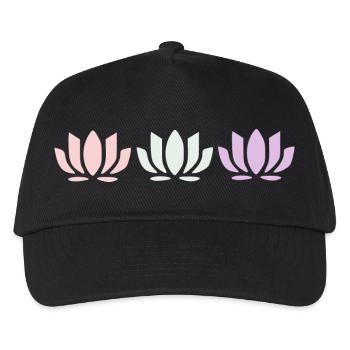 Fleurs de lotus, fleurs de lotus, yoga de la fleur en fleurs pastel - Casquette de baseball Enfant - noir - Devant