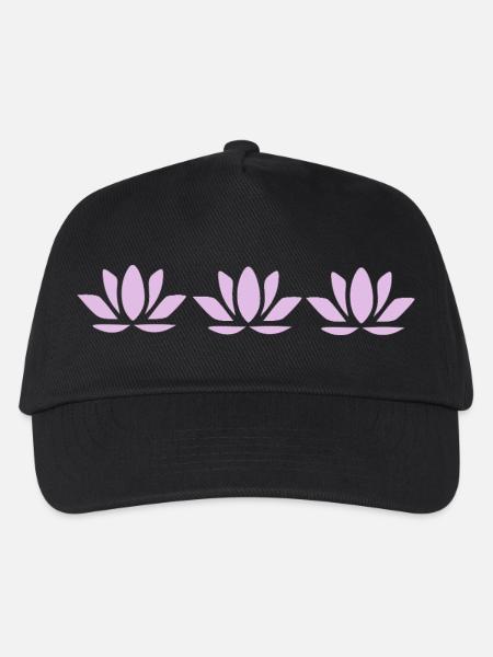 Lotusblume Lotusblüte pastell violett Blume Blumen - Kinder Basecap - Schwarz