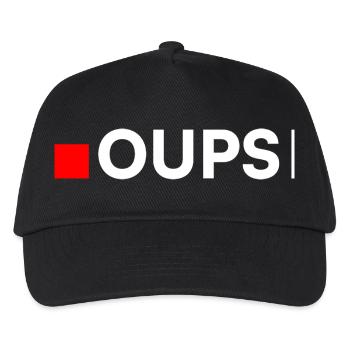 UPS | Minimalistische, lustige Reaktion - Kinder Basecap - Schwarz - Vorne