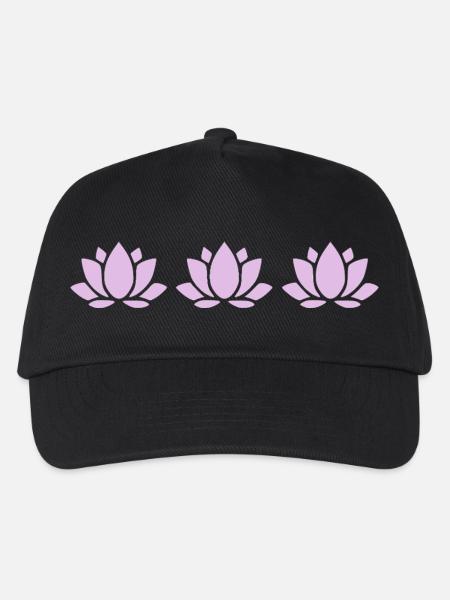 Lotusblume Lotusblüte violett Blume Blüte Yoga  - Kinder Basecap - Schwarz