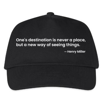 Henry Miller quote on destination  - Kids’ Baseball Cap - black - Front