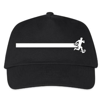 Fussballer Linie - Kinder Basecap - Schwarz - Vorne