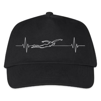 Swimming Racerback Crawl Heartbeat Heartbeat - Kids’ Baseball Cap - black - Front