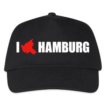 I love Hamburg - Kinder Basecap - Schwarz - Vorne