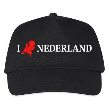 I Love Nederland Niederlande - Kinder Basecap - Schwarz - Vorne