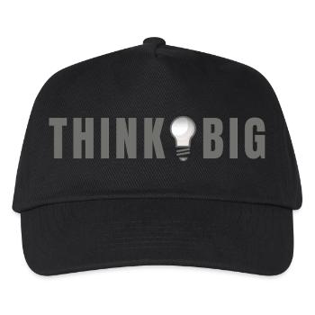 Think big - Glühbirne Motiv & Schriftzug - Kinder Basecap - Schwarz - Vorne