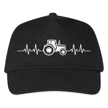 Landwirtschaft Traktor Herzschlag Bauer Trekker - Kinder Basecap - Schwarz - Vorne