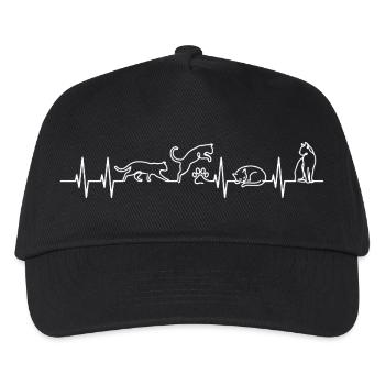 Heartbeat Love Cats - Kinder Basecap - Schwarz - Vorne