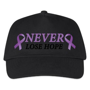 Never Lose Hope - Krebs - Kinder Basecap - Schwarz - Vorne